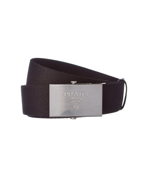 prada plaque buckle belt nylon green navy|Prada Belts for Men .